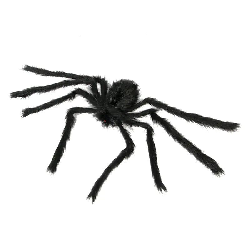 Halloween Spider Web Party Decoration with Plush Spiders