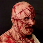Horror Bald Old Man Mask with Blood Scar for Parties
