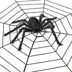 Halloween Spider Web Party Decoration with Plush Spiders