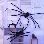 Halloween Spider Web Party Decoration with Plush Spiders